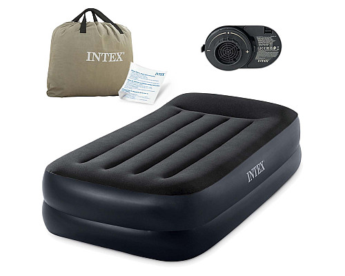 Матрац надувний Intex 64122ND з вбудованим електронасосом 191x99 см, чорний Матрац надувний Intex 64122ND з вбудованим електронасосом 191x99 см, чорний