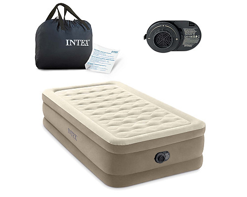 Матрац надувний Intex 64426ND з вбудованим електронасосом 191x99 см, бежевий