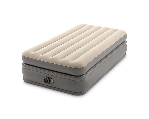 Матрац надувний Intex 64162ND з електронасосом 191x99 см сіро-бежевий
