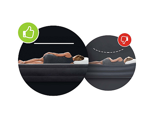 Матрац надувний Intex 64162ND з електронасосом 191x99 см сіро-бежевий