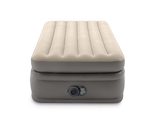 Матрац надувний Intex 64162ND з електронасосом 191x99 см сіро-бежевий