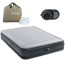 Матрац надувний Intex 67770ND з вбудованим електронасосом 203x152x33 см, сірий