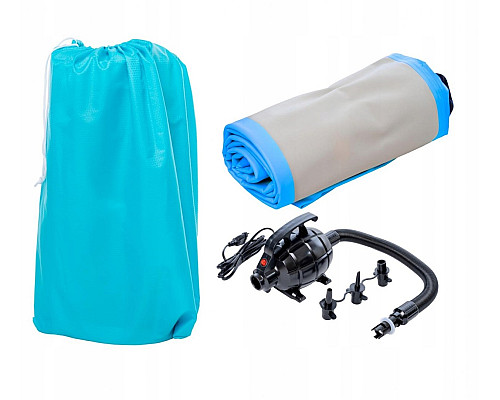 Мат гімнастичний надувний SPARTAN AirTrack 300 x 100 х 10 см, сіро-блакитний