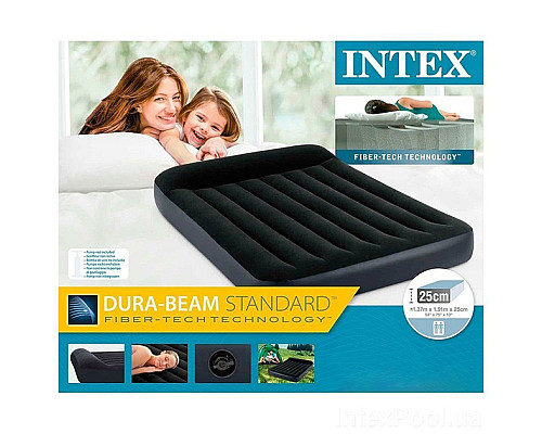 Матрац надувний Intex 64148 191x137x25 см, чорний