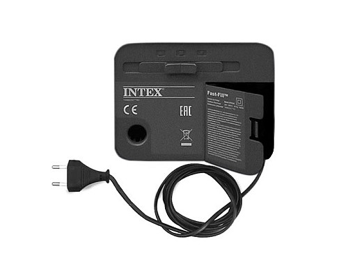 Матрац надувний Intex 64126 з вбудованим електронасосом 203x152x46 см, сірий