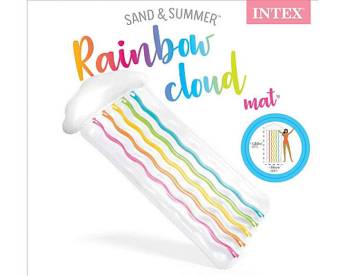 Матрац надувний для плавання Intex 56804 Веселка, 180 x 86 x 25 см