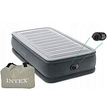 Матрац надувний Intex 64412 191x99x46 см, сірий 