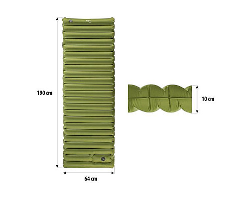 Килимок з вбудованим насосом NILS CAMP NC4101 9 см, зелений