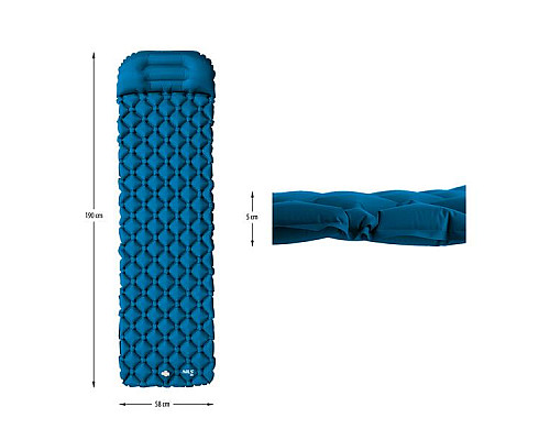 Килимок надувний NILS CAMP NC4006, 190 х 58 х 5 см - синій