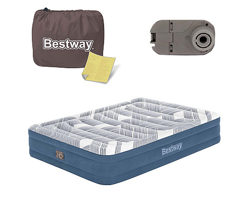 Матрац надувний Bestway 6712Y 203x152 см, синьо-сірий Матрац надувний Bestway 6712Y 203x152 см, синьо-сірий