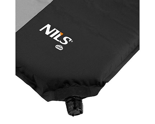 Килимок самонадувний NILS CAMP NC4340, 195 х 60 х 5 см - чорно-сірий