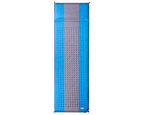 Килимок самонадувний NILS CAMP NC4340, 195 х 60 х 5 см - сіро-блакитний