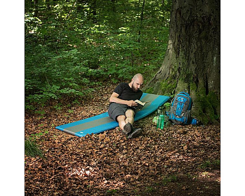 Килимок самонадувний NILS CAMP NC4340, 195 х 60 х 5 см - сіро-блакитний