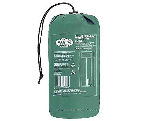 Килимок самонадувний NILS CAMP NC4008, 188 х 57 х 2,5 см - зелений