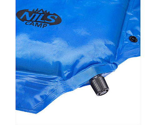 Килимок самонадувний з подушкою NILS CAMP NC4001, 190 х 63 х 3,8 см, блакитний