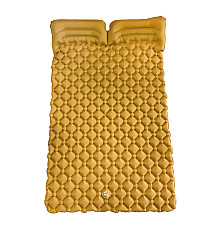 Каремат надувний двомісний похідний, туристичний WCG 185 х 117 х 6 см - жовтий