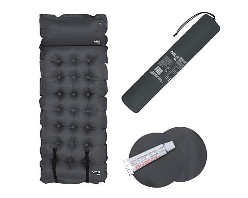 Килимок самонадувний NILS CAMP NC4018, 188 х 66 х 3,5 см - темно-сірий