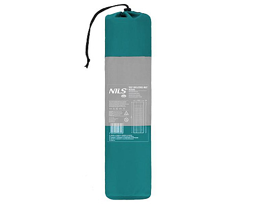 Килимок самонадувний NILS CAMP NC4340, 195 х 160 х 5 см - сіро-бірюзовий