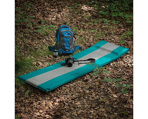 Килимок самонадувний NILS CAMP NC4340, 195 х 160 х 5 см - сіро-бірюзовий
