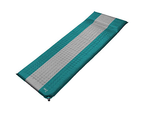 Килимок самонадувний NILS CAMP NC4340, 195 х 160 х 5 см - сіро-бірюзовий