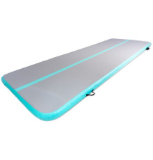 Мат гімнастичний надувний SPARTAN  AirTrack  300 x 100 х 10 см, сіро-бірюзовий