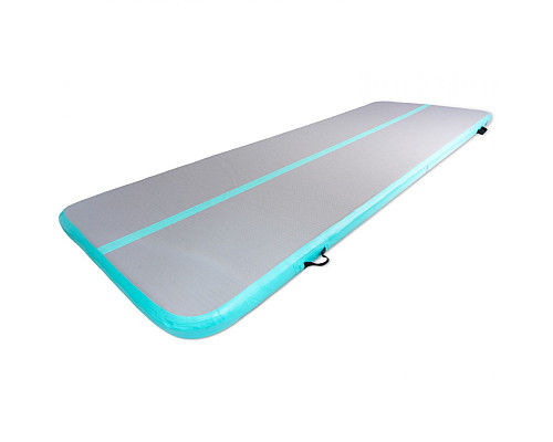 Мат гімнастичний надувний SPARTAN  AirTrack  300 x 100 х 10 см, сіро-бірюзовий