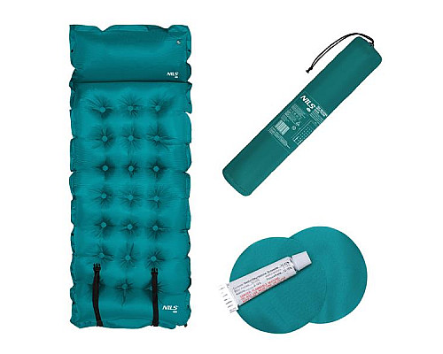 Килимок самонадувний NILS CAMP NC4018, 188 х 66 х 3,5 см - бірюзовий