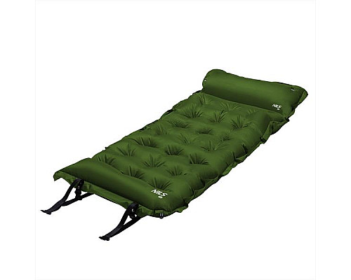 Килимок самонадувний NILS CAMP NC4018, 188 х 66 х 3,5 см - темно-зелений