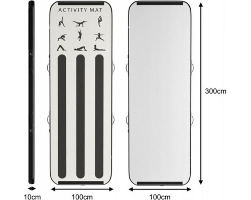 Costway Надувний гімнастичний матрац SP37188DE-DS 300 см x 100 см x 10 см чорний