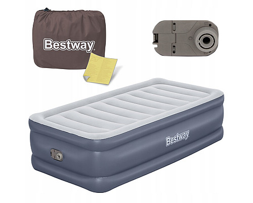 Матрац надувний Bestway 6713G з насосом 191 x 97 x 51 см, сірий