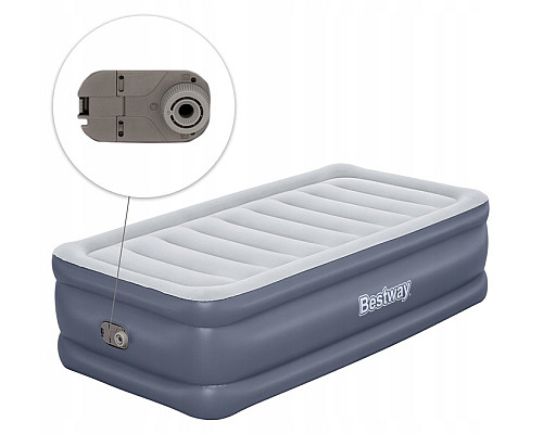 Матрац надувний Bestway 6713G з насосом 191 x 97 x 51 см, сірий
