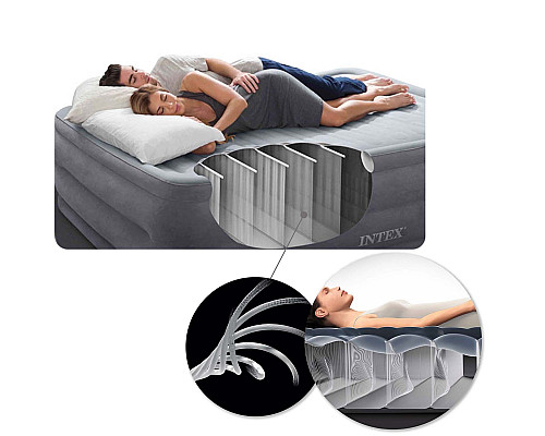 Матрац надувний 64150 з вбудованим електронасосом 203х152х25 см, чорний