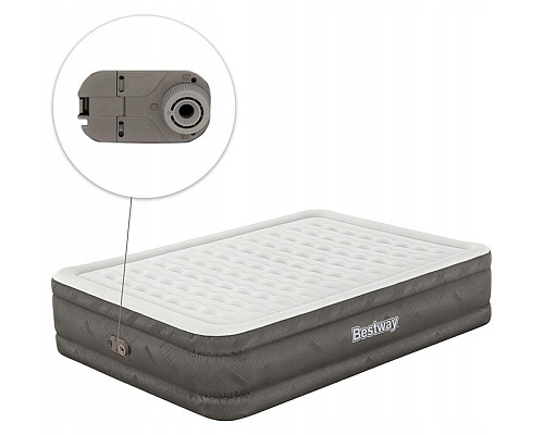 Матрац надувний Bestway 69050 з насосом 203 x 152 x 46 см, бежевий