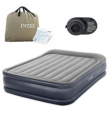 Матрац надувний Intex 64136ND 203x152x42 см, синьо-сірий