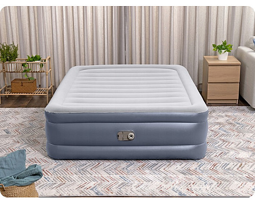 Матрац надувний Bestway 6713I з насосом 203 x 152 x 51 см, сірий