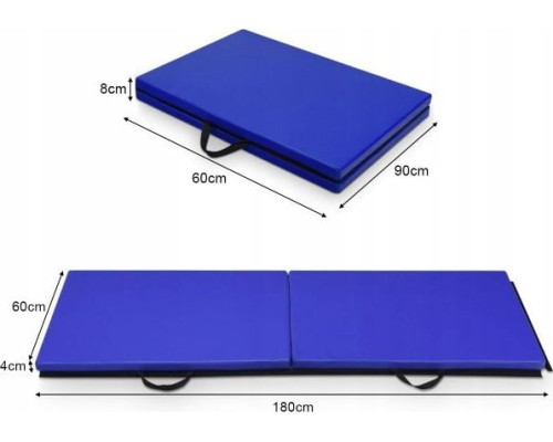 Гімнастичний матрац Costway 2 предметів SP37323BL 180 см x 60 см x 4 см синій