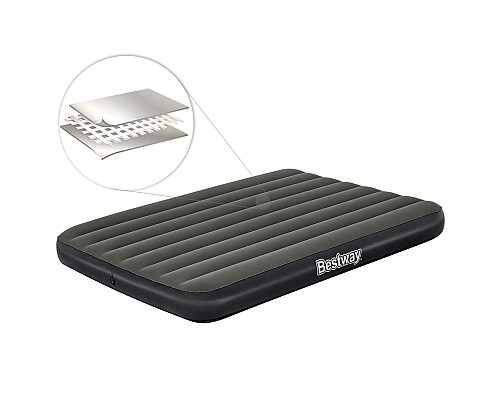 Матрац надувний Bestway 6713M 191x137 см, чорно-сірий