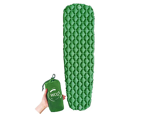 Каримат надувний WCG 195 х 56 х 6 см - зелений
