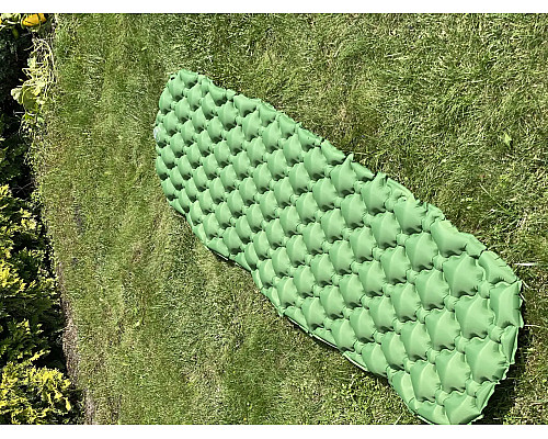 Каримат надувний WCG 195 х 56 х 6 см - зелений