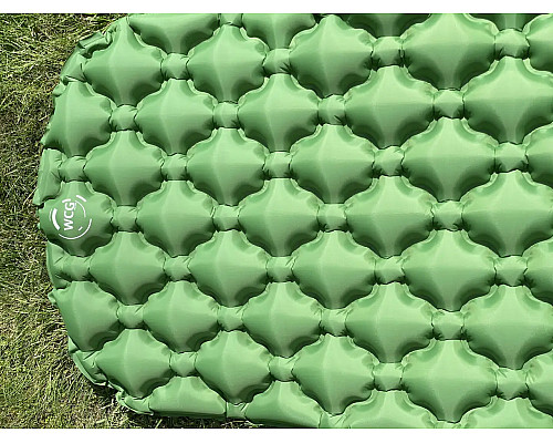 Каримат надувний WCG 195 х 56 х 6 см - зелений
