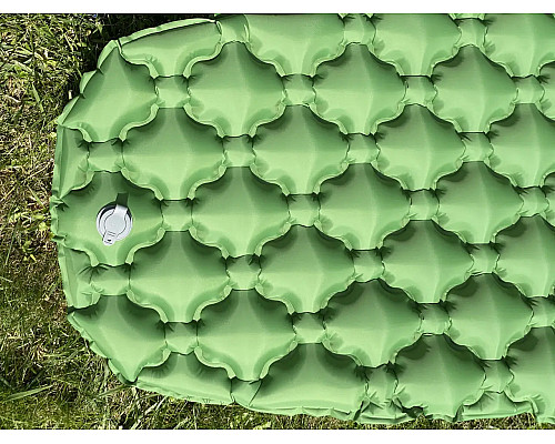 Каримат надувний WCG 195 х 56 х 6 см - зелений