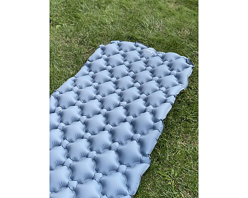 Каримат надувний WCG 195 х 56 х 6 см - сірий