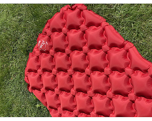 Каримат надувний туристичний WCG 195 х 56 х 6 см - червоний