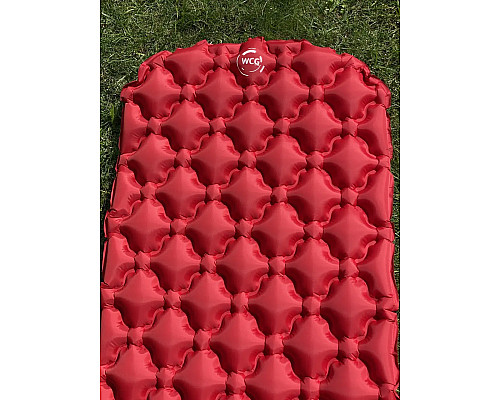 Каримат надувний туристичний WCG 195 х 56 х 6 см - червоний