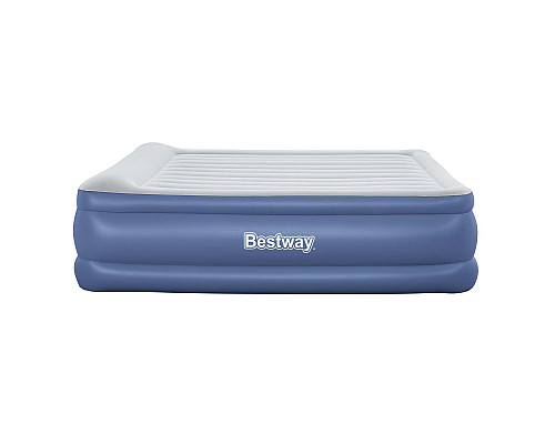 Матрац надувний Bestway 67692 з вбудованим електронасосом 203x193 см, синьо-сірий