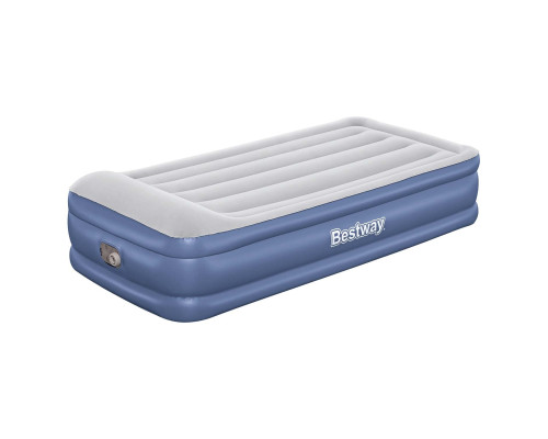 Матрац надувний Bestway 67628 з насосом 191x97 см, блакитно-сірий