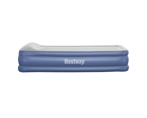 Матрац надувний Bestway 67628 з насосом 191x97 см, блакитно-сірий