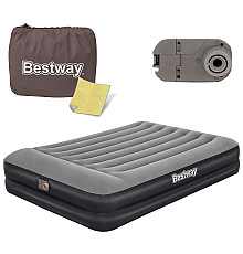 Матрац надувний Bestway 67403 з вбудованим насосом 203x152 см, чорно-сірий