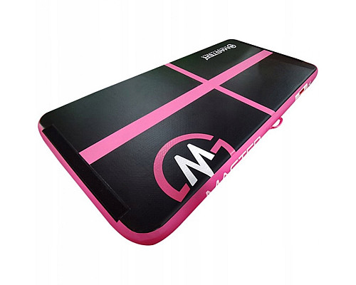 Мат гімнастичний надувний MASTER, 200 x 100 x 10 см, чорно-рожевий