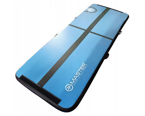 Мат гімнастичний надувний MASTER, 300 x 100 x 10 см, чорно-синій